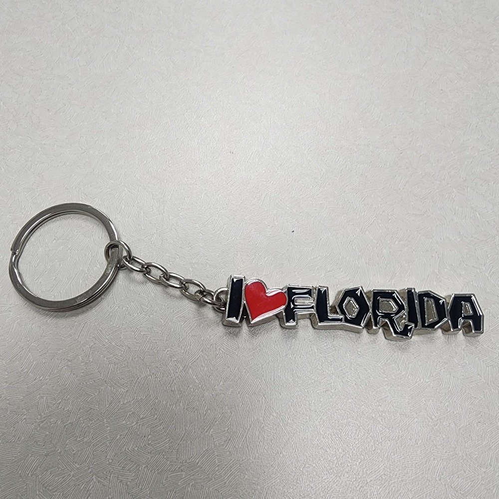 I Heart Florida Keychain Souvenir Key Ring Travel Tourist Gift Metal Florida